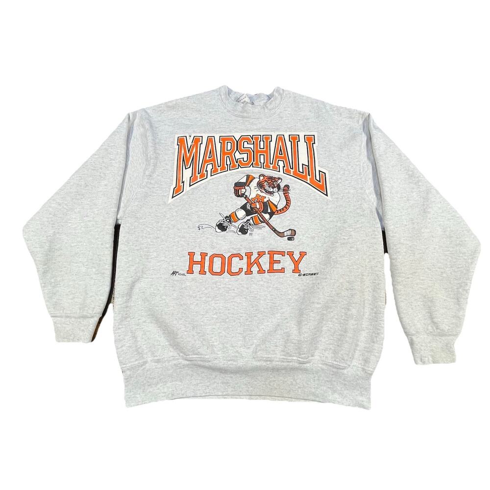 Vintage Tiger Hockey Sweatshirt USA Fruit Loom Graphic Mens L